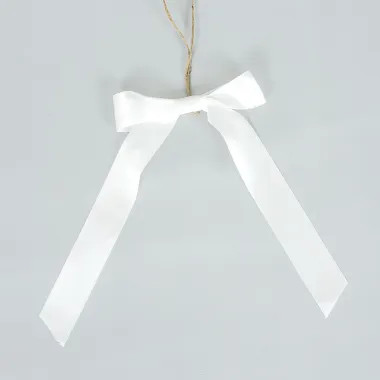 Click here to see Adams&Co 71417 71417 6x8x.25 bow ornament, white  