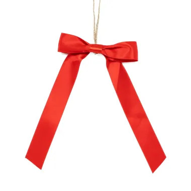 Click here to see Adams&Co 71416 71416 6x8x.25 bow ornament, red  Santa Express Collection