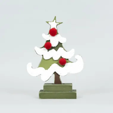 Click here to see Adams&Co 71405 71405 5x7x2 wood cutout on stand (CHRISTMAS TREE) multicolor  Santa Express Collection