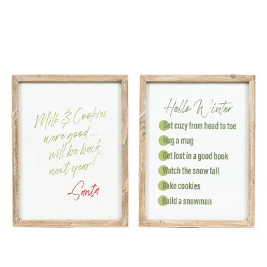 Click here to see Adams&Co 71391 71391 13x17x1.5 reversible wood frame sign (SANTA/WINTER) multicolor  Santa Express Collection