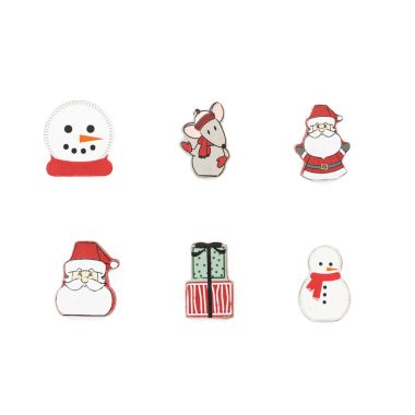 Click here to see Adams&Co 75613 75613 1.5x2x.25 wood shapes s/6 (NORTH POLE) multicolor  Santa Claus Is Coming To Town Collection