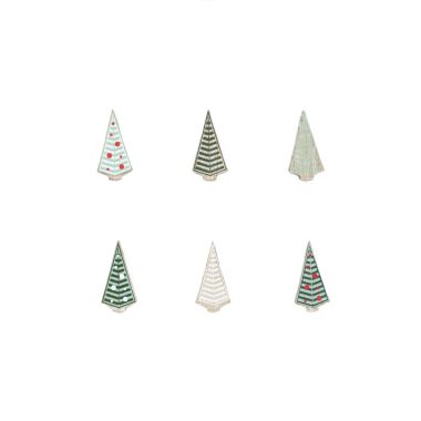 Click here to see Adams&Co 75612 75612 1x2x.25 wood shapes s/6 (TREES) multicolor  Santa Claus Is Coming To Town Collection