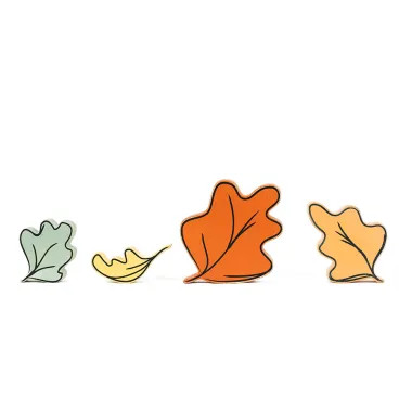 Click here to see Adams&Co 55329 55329 5x5x1 reversible chunky wood shape s/4 (LEAVES) multicolor  SWEET & SPOOKY