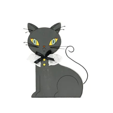 Click here to see Adams&Co 55325 55325 8x9x1 reversible chunky wood shape (CAT) multicolor  SWEET & SPOOKY
