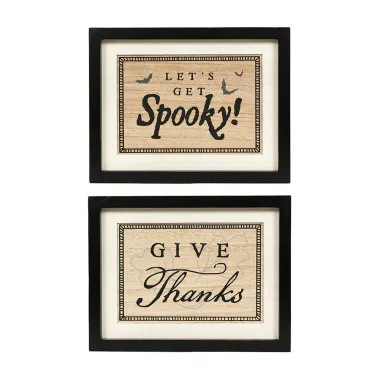 Click here to see Adams&Co 55308 55308 13x10x1.5 reversible wood frame sign (SPOOKY/THANKS) multicolor  SWEET & SPOOKY