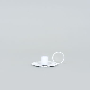 Click here to see Adams&Co 12652 12652 4.25x1.75 iron sampat candle holder, white  Sundara Collection