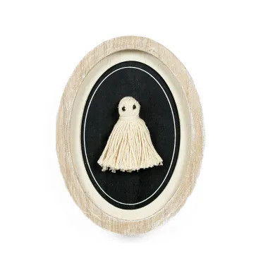 Click here to see Adams&Co 50527 50527 6x8x1.5 wood frame sign (TASSEL) black, white  Spookable Collection