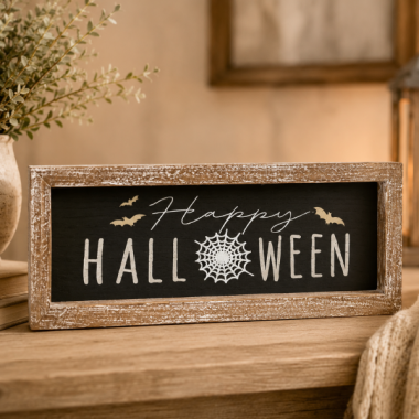 Click here to see Adams&Co RF50435 RF50435 13x5x1.5 wood frame sign (HALLOWEEN) multicolor