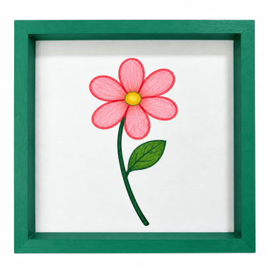 Click here to see  32101 32101 8x8 Pink flower In wood framed sign