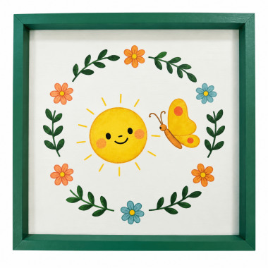 Click here to see  32103 32103 12x12 Sun/Butterfly wood shaped sign UPC: 810185801787