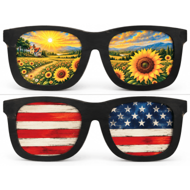 Click here to see  42105 42105 8x3.5x1 Reversible Wood Shape Sunglasses