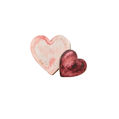 Click here to see  22445 22445 5x5x1 Heart shape 2 piece layered wooden chunky with gold flecks
