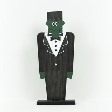 Click here to see Adams&Co 50409 50409 8.25x17x1 wd cutout on stnd (MR FRNKNSTN) black, white, green