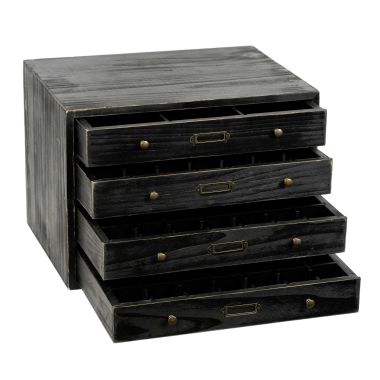 Click here to see Adams&Co 15852 15852 14x11x12 wood drawers (ORGANIZER) black  Letterboard Collection
