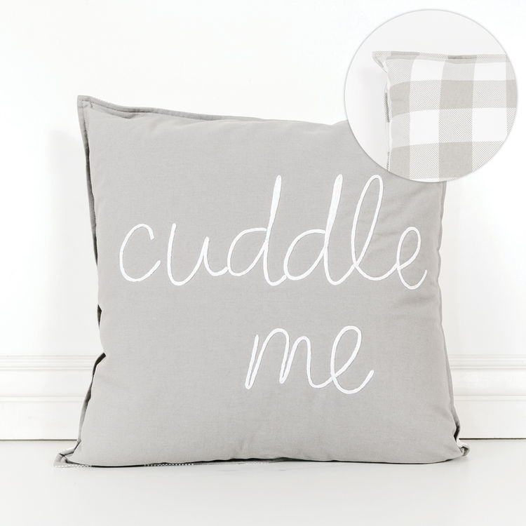 20 X 20 Pillow Cuddle Me Grey And White 10600 Adams Co