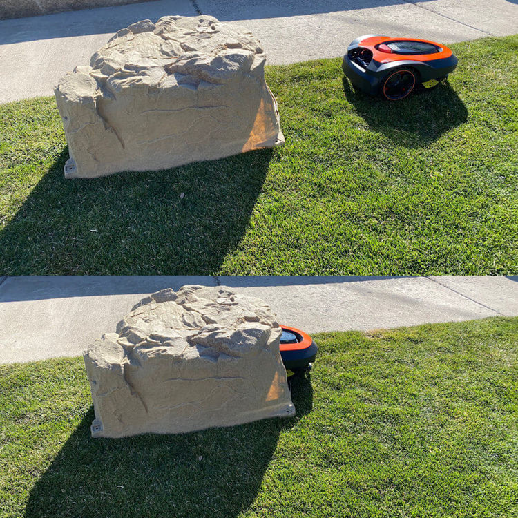 View 3 of MowRo ROCK-ST MowRo ROCK-ST Faux Landscape Rock Cover for MowRo Mowers, Sandstone Tan