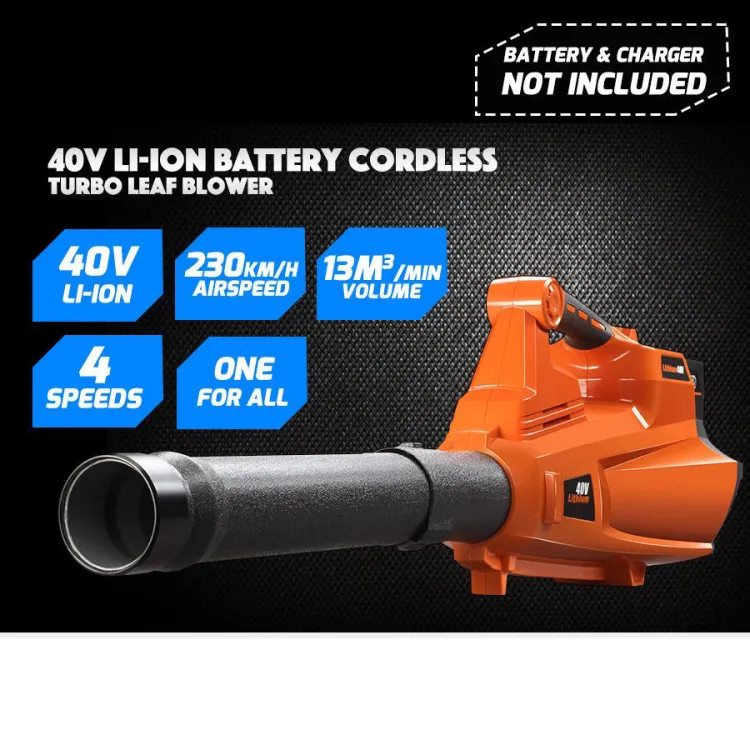 View 4 of  E435C Flex Series 40V Cordless Brushless Leaf Blower with 121-122 MPH Air Speed, 385 CFM Airflow, 4-Speed Control, and Turbo Mode, Tool Only - E435C