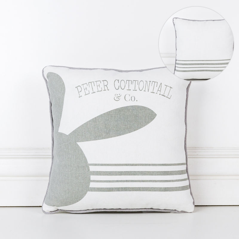 11 25 X 11 25 Pillow Petter Cottontail Co White Gray
